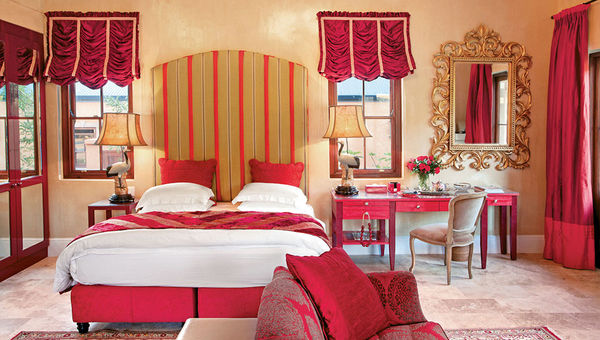 A guestroom at La Residence in the Franschhoek valley, one of South Africa’s renowned wine growing regions. A guestroom at La Residence in the Franschhoek valley, one of South Africa’s renowned wine growing regions.