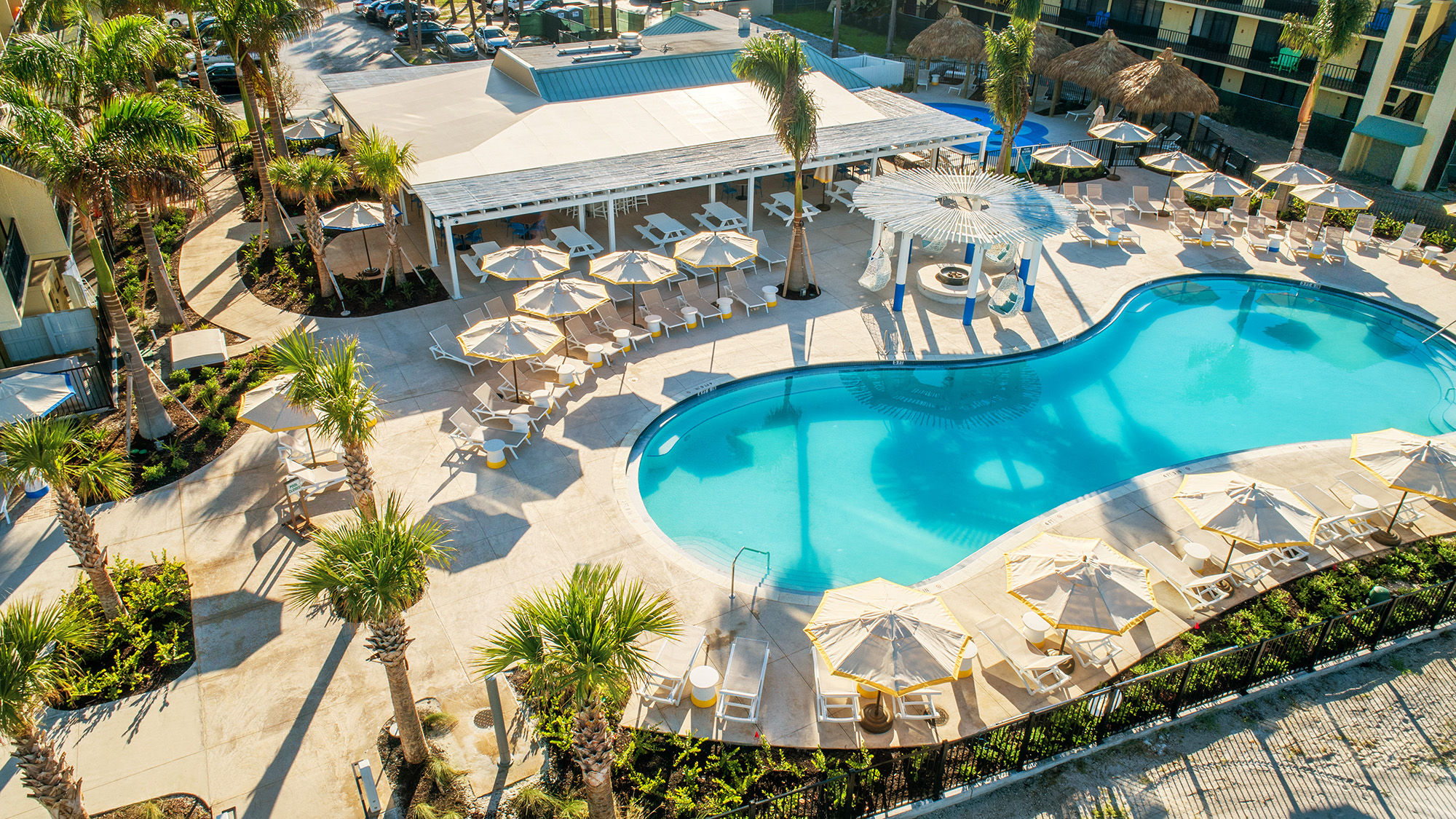 The pool deck at the Sirata Beach resort in St. Pete Beach.