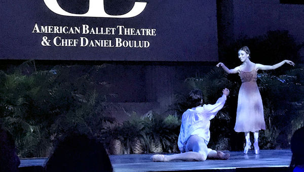 Performers from the American Ballet Theatre perform the pas de deux from Prokofiev's "Romeo and Juliet" at Wednesday's Celebrity Cruises event. Performers from the American Ballet Theatre perform the pas de deux from Prokofiev's "Romeo and Juliet" at Wednesday's Celebrity Cruises event.