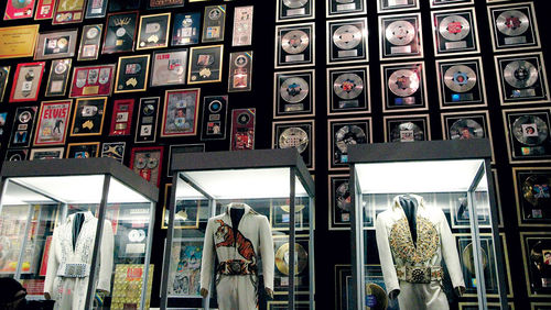 The trophy room at Graceland in Memphis. The trophy room at Graceland in Memphis.