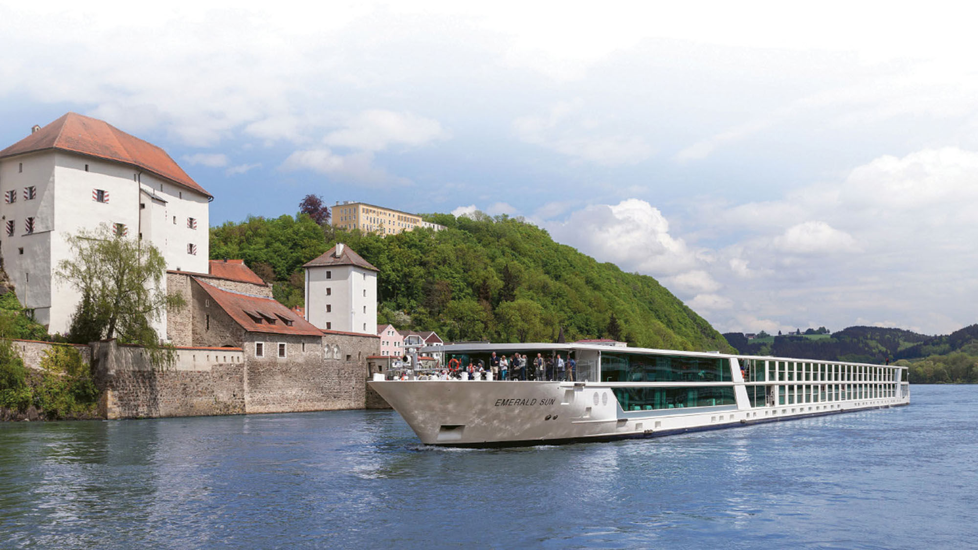 The Emerald Sun sailing on the Danube.