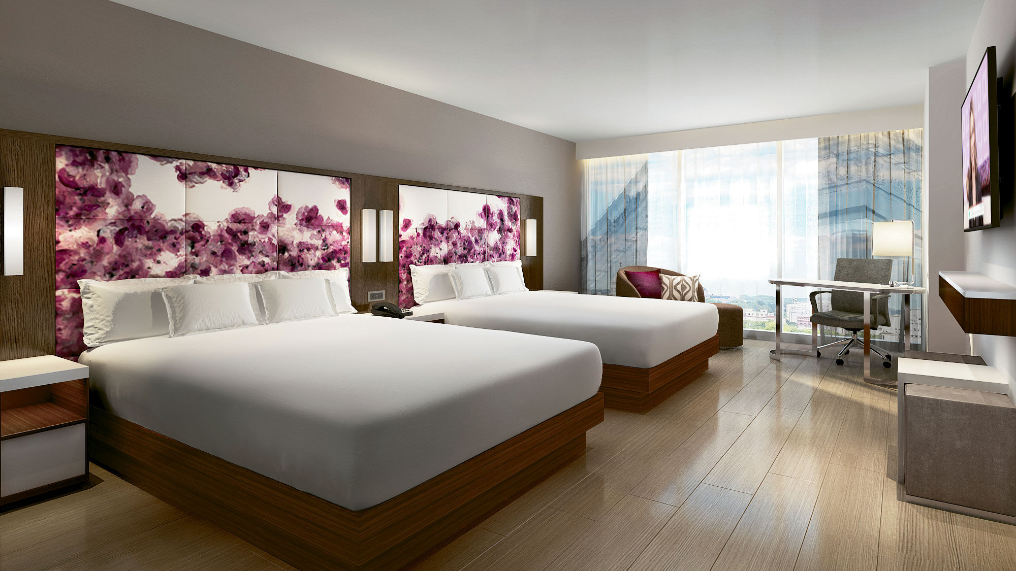 Every guestroom at the hotel will have at least one king-sized bed.