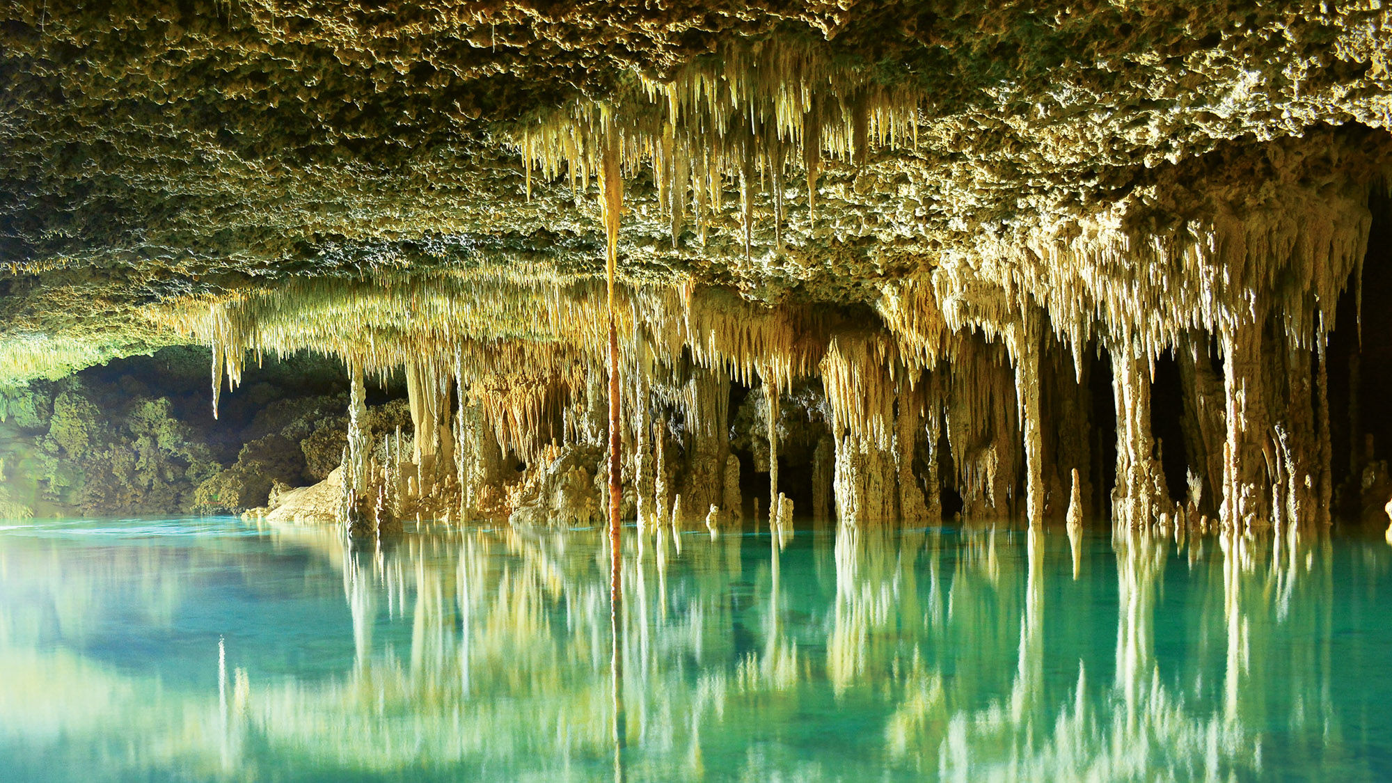 An otherworldly view of the underground river system at Rio Secreto.