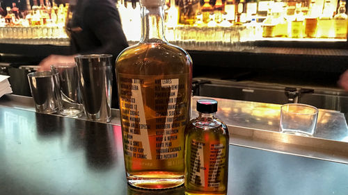 The premixed versions of the A-Z cocktail at the Living Room bar at the W New York Times Square.