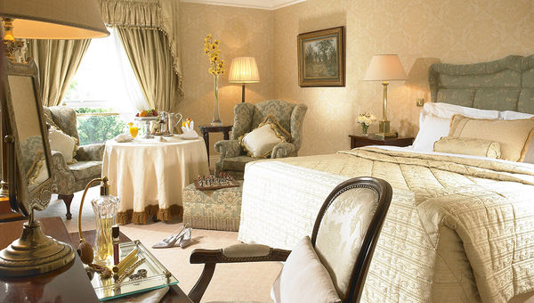 A guestroom at Hayfield Manor Hotel.