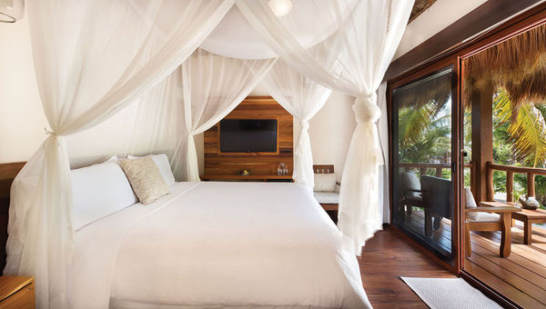 A suite at the Mukan Resort, which features four beachfront bungalows and five suites.