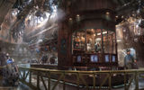 Concept art of the Droid Depot in the Galaxy's Edge park area.