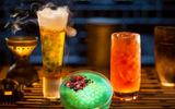 The Oga's Cantina menu of nonalcoholic drinks will feature (from left) the Carbon Freeze, Oga's Obsession Provision and the Cliff Dweller.