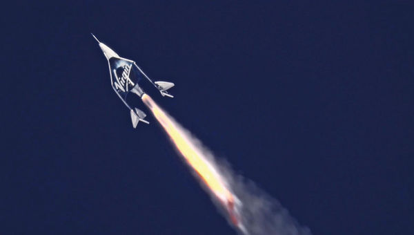 Virgin Galactic's VSS Unity spaceship zoomed into space on Feb. 22 with three aboard. Virgin Galactic's VSS Unity spaceship zoomed into space on Feb. 22 with three aboard.