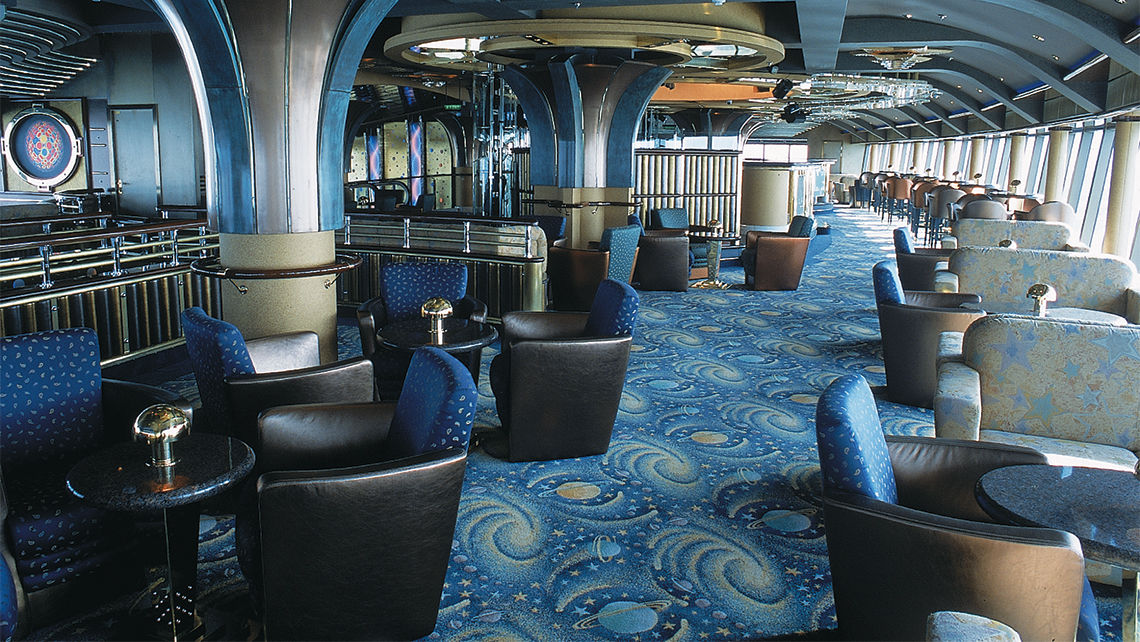 The interior of Skywalkers disco and observation lounge on the Star Princess in 2002.