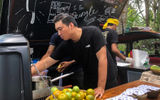 The LocalPartsBali food truck belongs to an artisanal butcher shop started by the owners of the Locovore restaurant in Ubud. It is dedicated to farm-to-table cuisine and snout-to-tail butchery.
