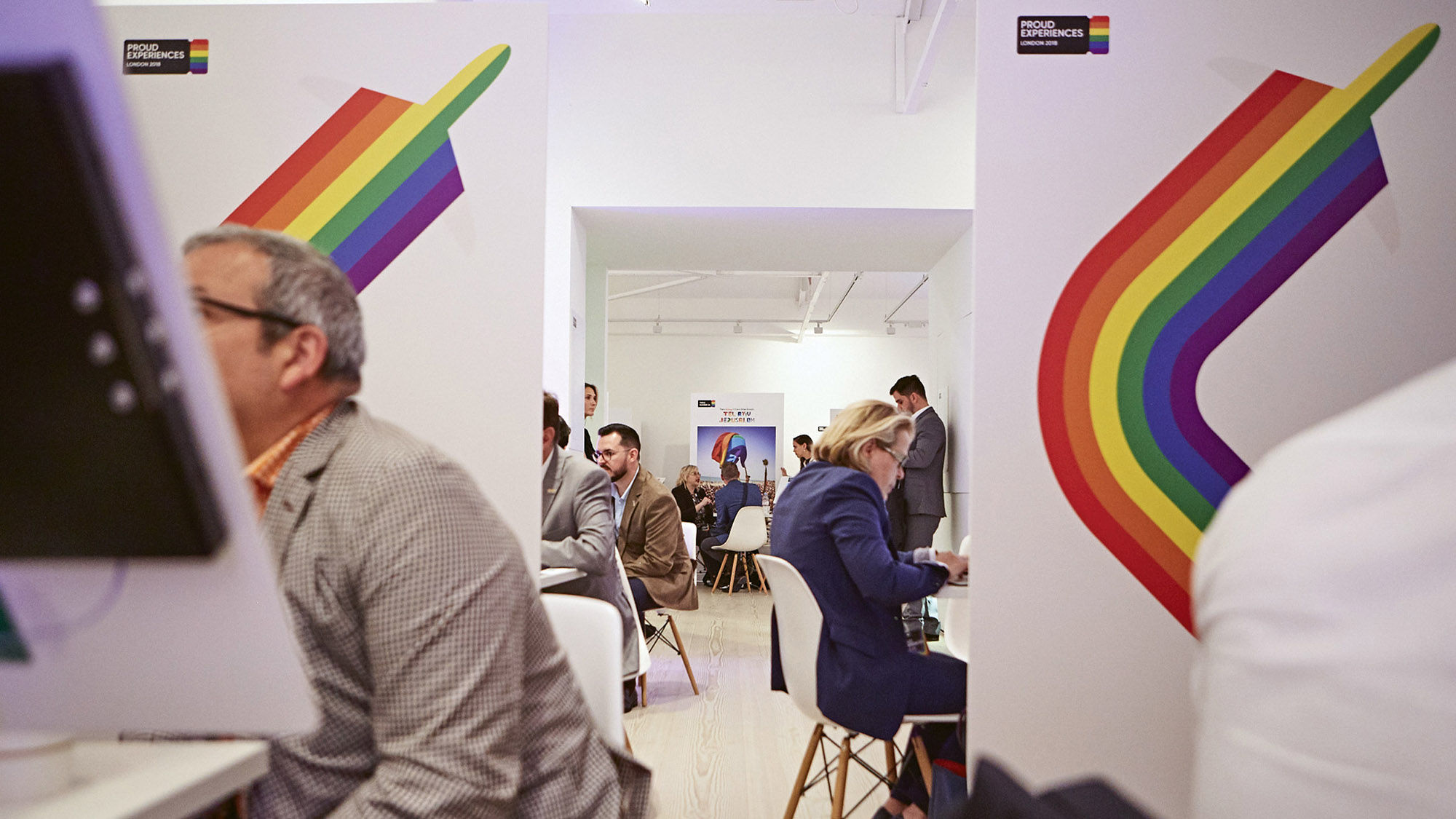 Exhibitors at Proud Experiences 2018 at Saatchi Gallery in London.