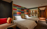 A deluxe twin room at the H2O Hotel in Kaohsiung.