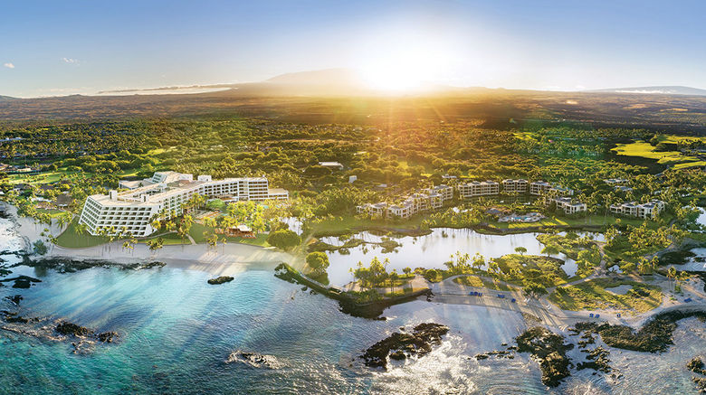 An aerial view of Hawaii's Mauna Lani, Auberge Resorts Collection which has been undergoing an extensive redesign and revitalization from the former Mauna Lani Bay Hotel & Bungalows.