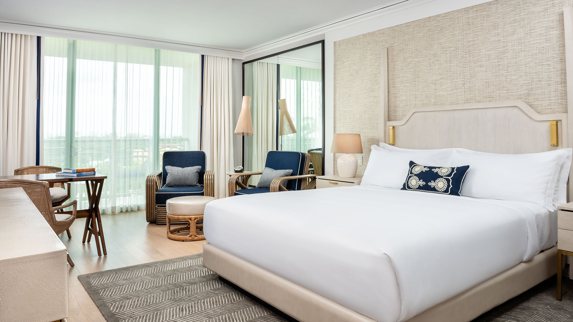A refreshed guest room at the Ritz-Carlton Coconut Grove.