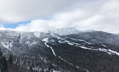 An aerial view of Stowe Mountain Resort in 2019. Vail said that better-than-average snowfall at its East Coast resorts have helped visitation numbers offset those from the West, but only partially.