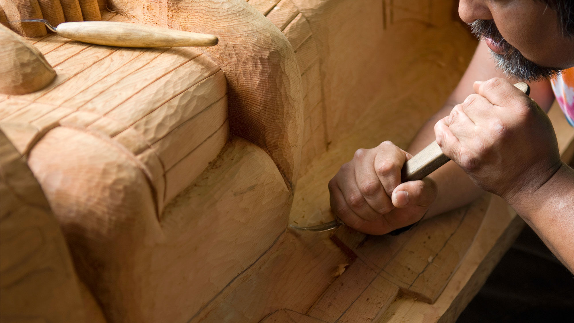 The roster of local experts for the Ultimate Alaska & Pacific Northwest Adventurer sailing will include a Tlingit artist who will discuss how his heritage and culture shape his large-scale woodcarvings.