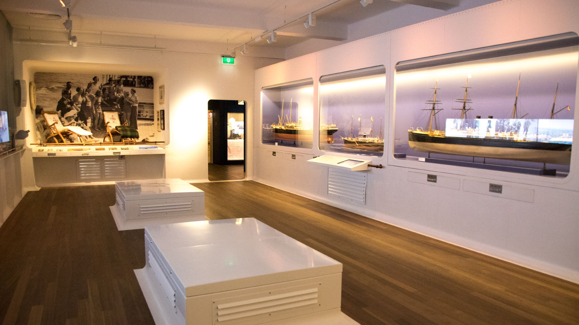 Model ships and other exhibits at the Red Star Line Museum, Antwerp.