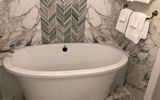 The one-bedroom villa at Riviera Resort will feature a large soaking tub.