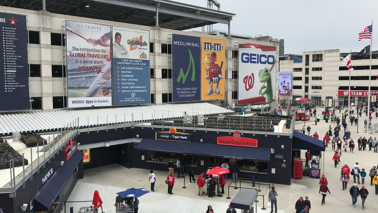 U.S. Travel's billboard at Nationals Park says, "The competition for global travelers is a game worth winning."