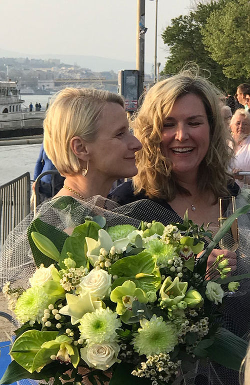 Avalon Envision godmother Elizabeth Gilbert with Avalon Waterways managing director Pam Hoffee. Avalon Envision godmother Elizabeth Gilbert with Avalon Waterways managing director Pam Hoffee.