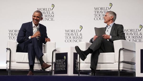 Hilton CEO Chris Nassetta praised Obama for being a "a huge advocate of travel and tourism over many years." Hilton CEO Chris Nassetta praised Obama for being a "a huge advocate of travel and tourism over many years."