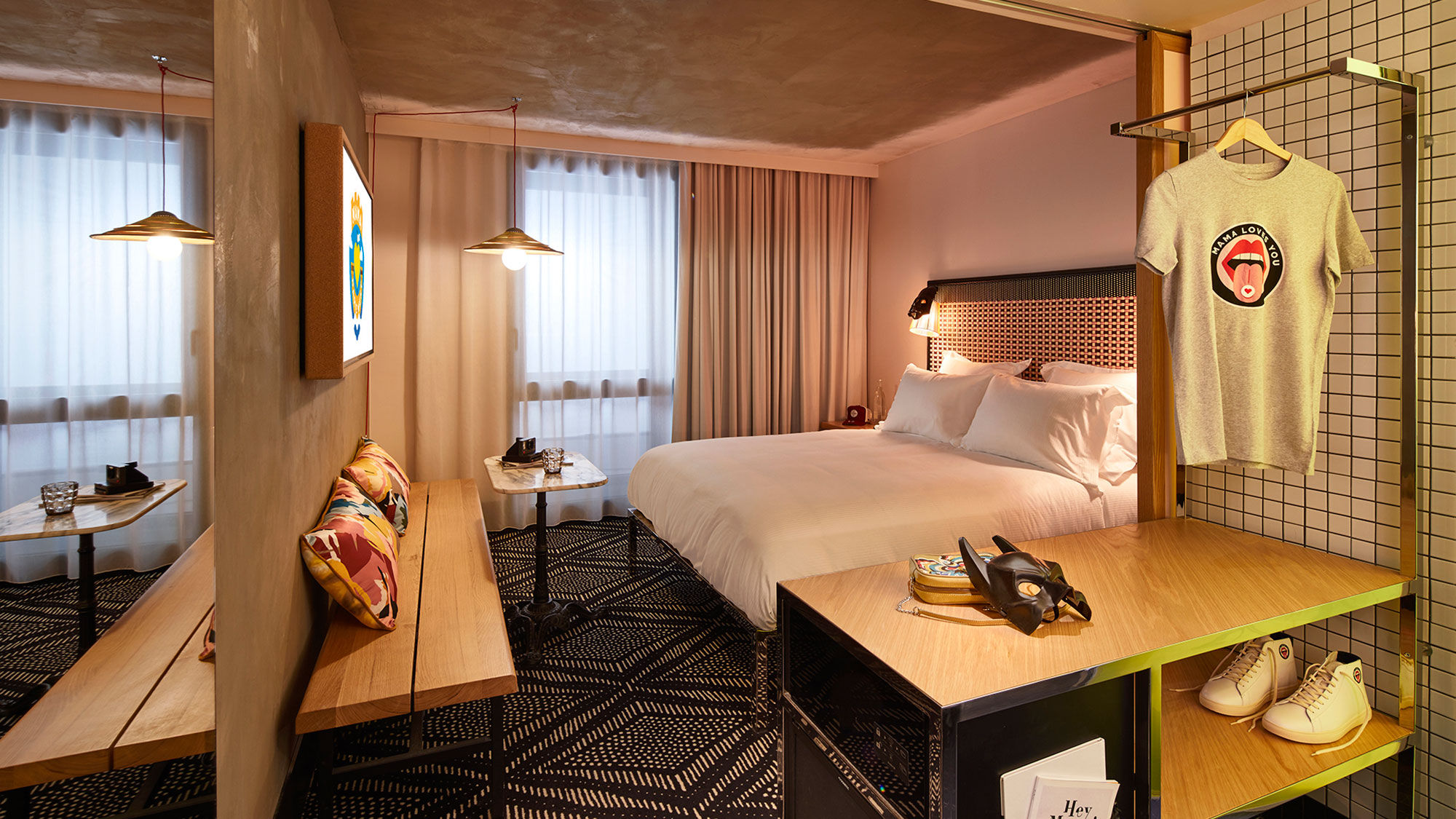 A guestroom at the Mama Paris West, scheduled to open this fall.