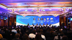 It was a full house for the panel 'What lies ahead for the China cruise industry?' at the Four Seasons hotel in Shanghai, site of Travel Weekly China's CruiseWorld conference in late March. Travel Weekly editor in chief Arnie Weissmann, far left, moderated the panel and was joined onstage by, from left, Roger Chen, Carnival Corp.; Li Han, UTour Group; Helen Huang, MSC Cruises; Zinan Liu, Royal Caribbean International; and Simon Zhang, Genting Cruise Lines.