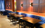 A seating area at the Times Square Edition's 701West restaurant, which is named for the hotel's 701 7th Avenue address.