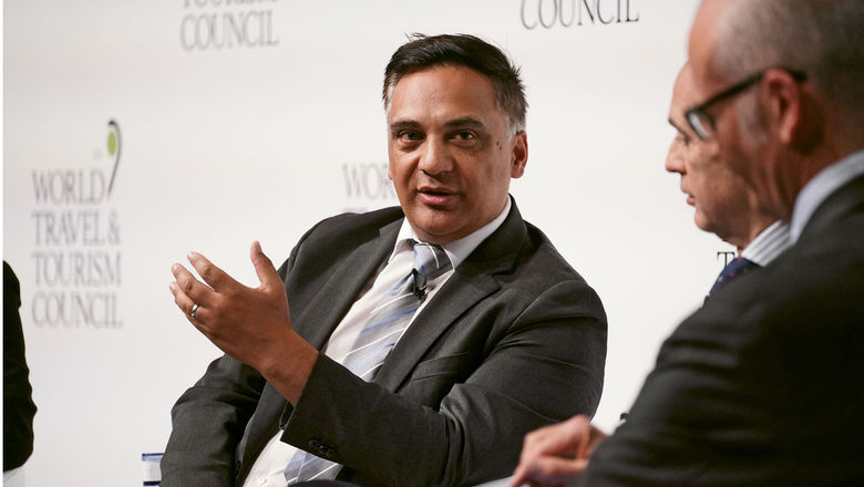 Steffan Panoho, head of Auckland Tourism, speaking at the World Travel & Tourism Council Global Summit.