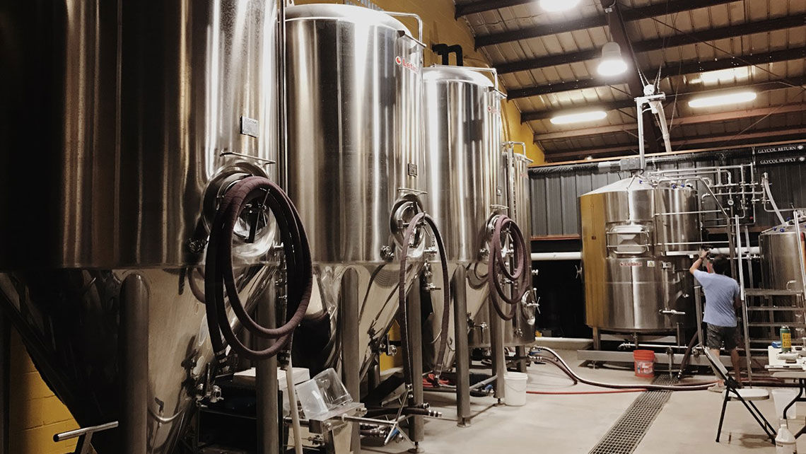 Aloha Beer Co. opened in one of the renovated Kakaako warehouse spaces in January 2017.