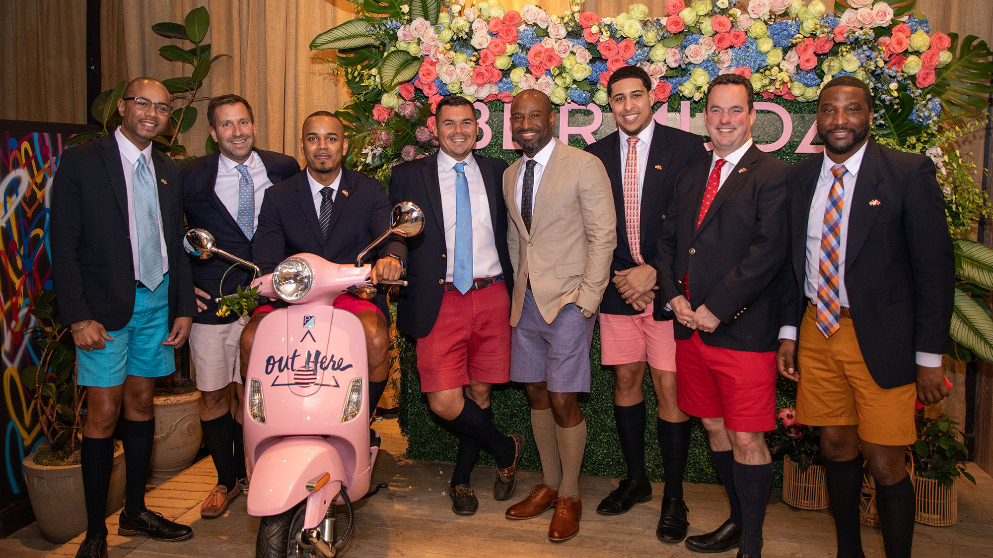 Glenn Jones, center, in a tan jacket, and other members of the Bermuda Tourism Authority during a midwinter marketing blitz in New York City.