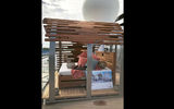Cabanas on the top deck of the Celebrity Flora will be available for a "glamping" evening under the stars for $299 per person.