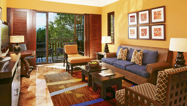The living room in a Beach Area Casita Suite. The living room in a Beach Area Casita Suite.