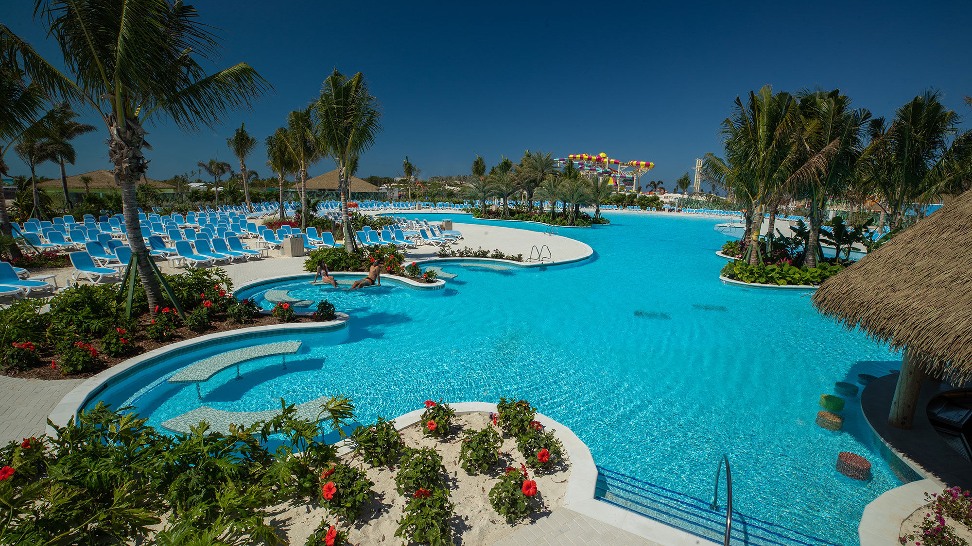 Perfect Day at CocoCay's Oasis Lagoon pool. When cruising resumes, Royal Caribbean's first sailings will likely be to the private island.
