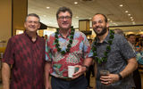 From left: Executive director of the Island of Hawaii Visitors Bureau Ross Birch with Rob Pacheco, president of Hawaii Forest and Trail, and Travel Weekly Hawaii correspondent Tovin Lapin. Pacheco, a naturalist and tour operator, spoke at the Forum about the connections between nature and Hawaiian culture, as well as the unique evolution of species on the islands.