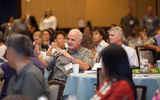 Marriott International's Mike Troy asks a question during the airline executive interviews.