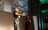 Hawaii Tourism USA entertains the crowd with a hula dance and traditional Hawaiian songs at GTM West.