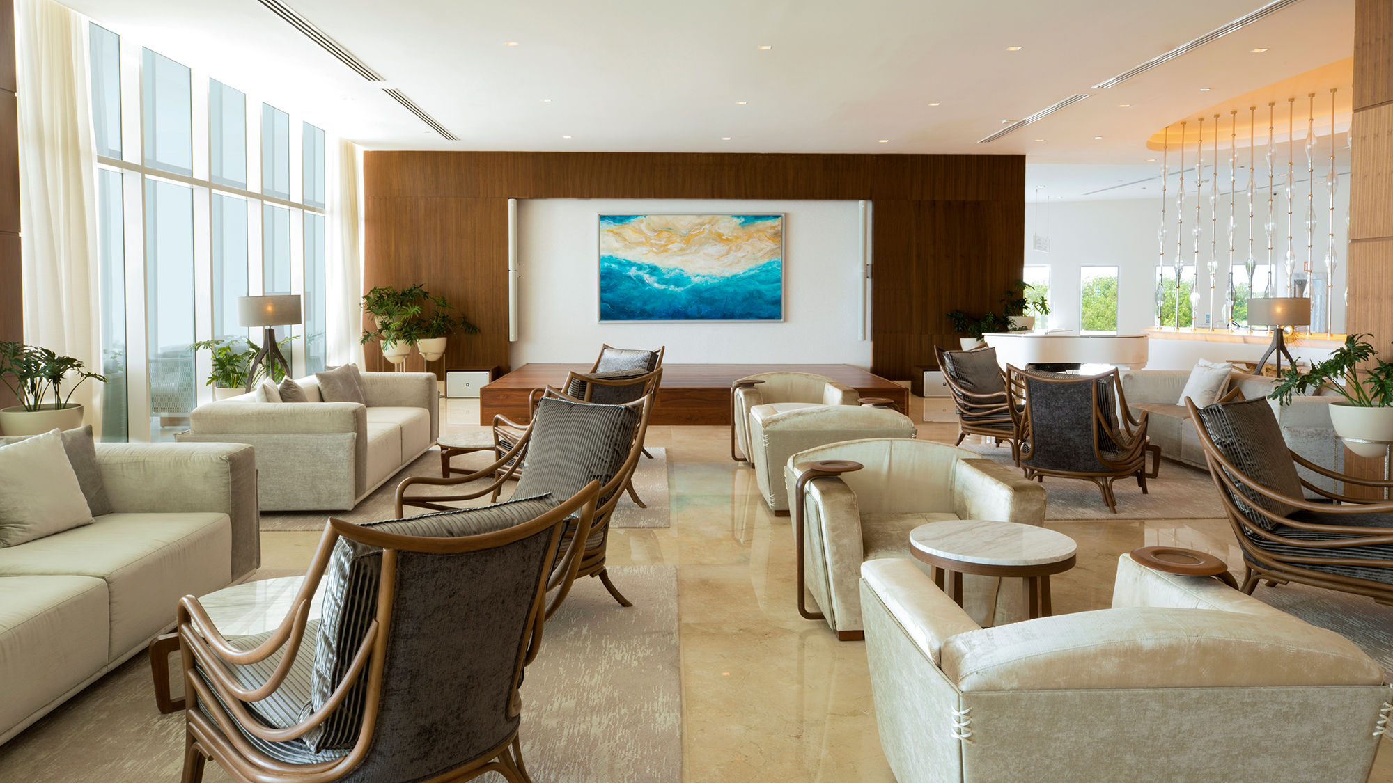 The renovated lobby at Le Blanc Spa Resort Cancun.