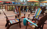 A Bahamian take on Adirondack chairs outside Captain Jack's bar.