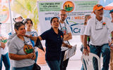 Wanda Santiago, director of Centro de Microempresas y Tecnologias Agricolas de Yauco, where the group did their volunteer work, provides background about the enterprise.