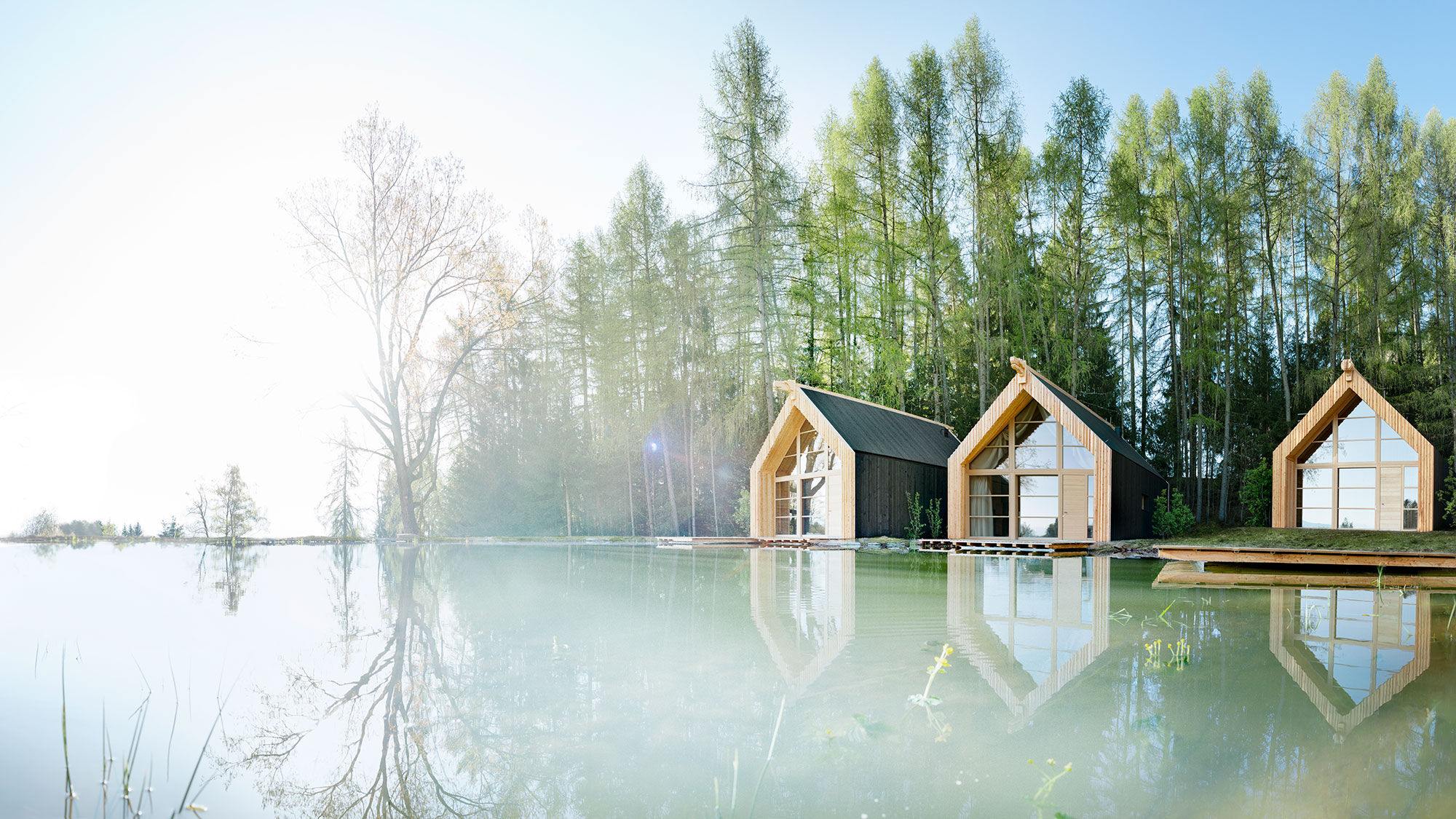 The Adler Lodge Ritten features two saunas set in the forest.