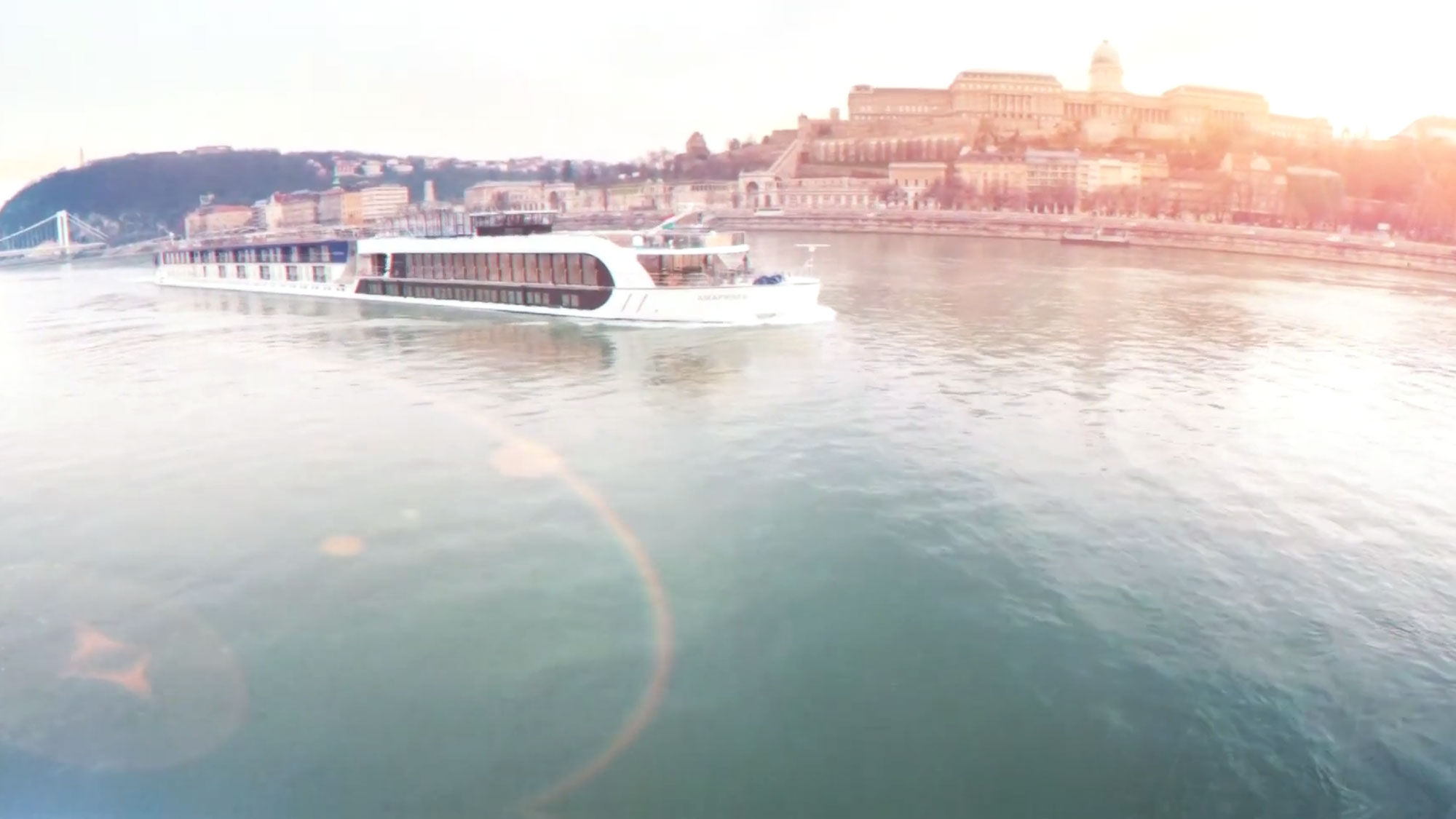 A still from AmaWaterways' TV commercial airing on NBC stations.