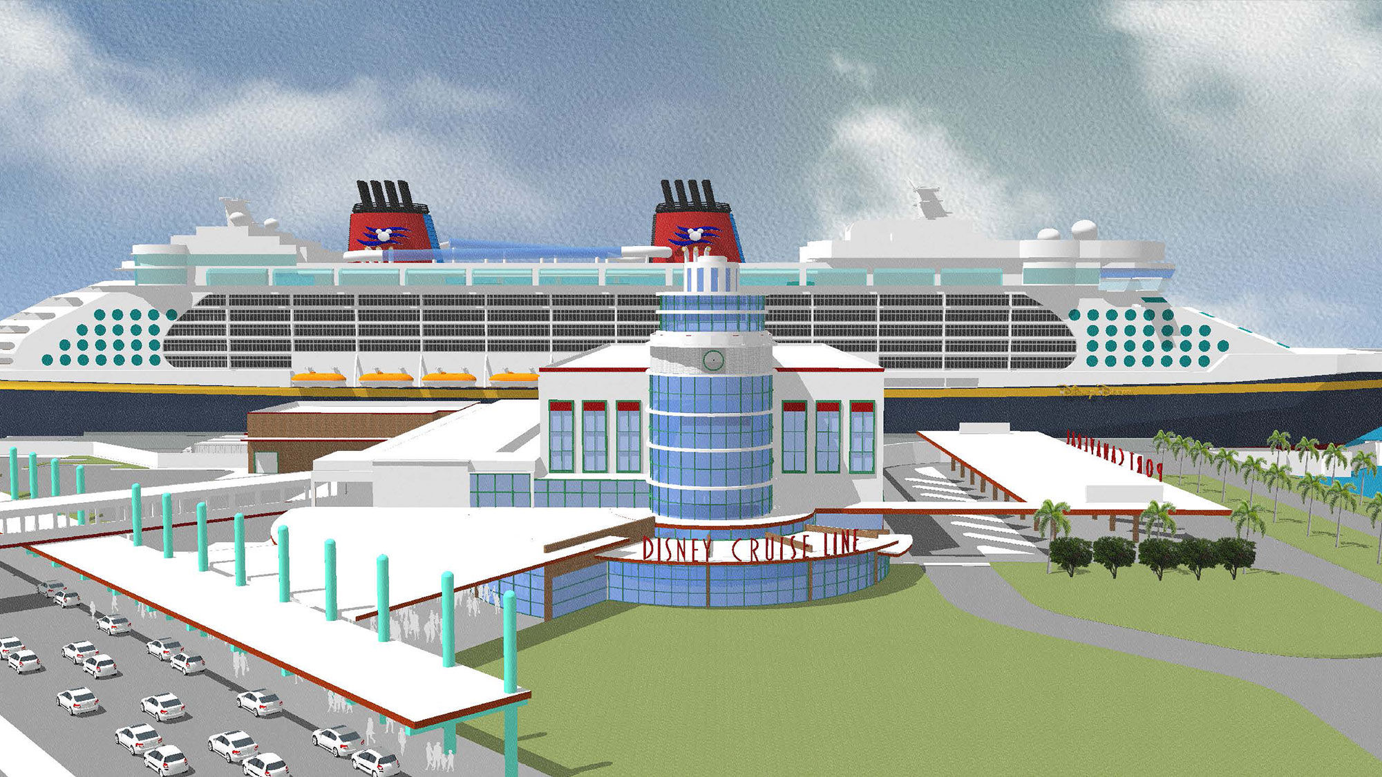 A rendering of Disney's upgraded Terminal 8 at Port Canaveral.