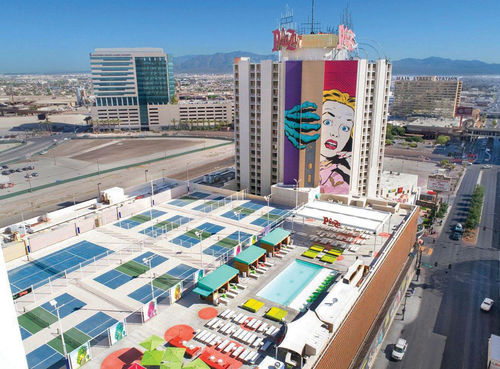 The Plaza Hotel and Casino in Las Vegas bet big on pickleball in 2016 when it added 12 dedicated pickleball courts in a renovation of its pool deck. The Plaza Hotel and Casino in Las Vegas bet big on pickleball in 2016 when it added 12 dedicated pickleball courts in a renovation of its pool deck.