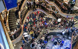 They don't call them the "Fun Ships" for nothing. During the sailaway party, which on this sailing was moved indoors because of a rain shower, the Sunrise's entertainment staff get the crowd in a party mood.