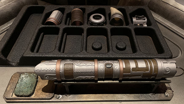 The hilt of the lightsaber constructed by Travel Weekly's Jamie Biesiada.