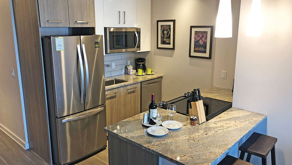 The units at Stay Alfred at 505 feature full kitchens. The units at Stay Alfred at 505 feature full kitchens.
