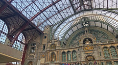Destinations editor Eric Moya took a weeklong trip with Eurail, visiting four countries along the way. Pictured, the central rail station in Antwerp, Belgium, which dates to 1905.