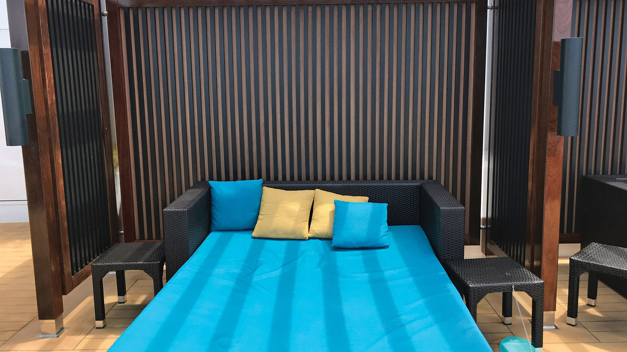One of the loungers on the Serenity adults-only zone on the Carnival Sunrise.